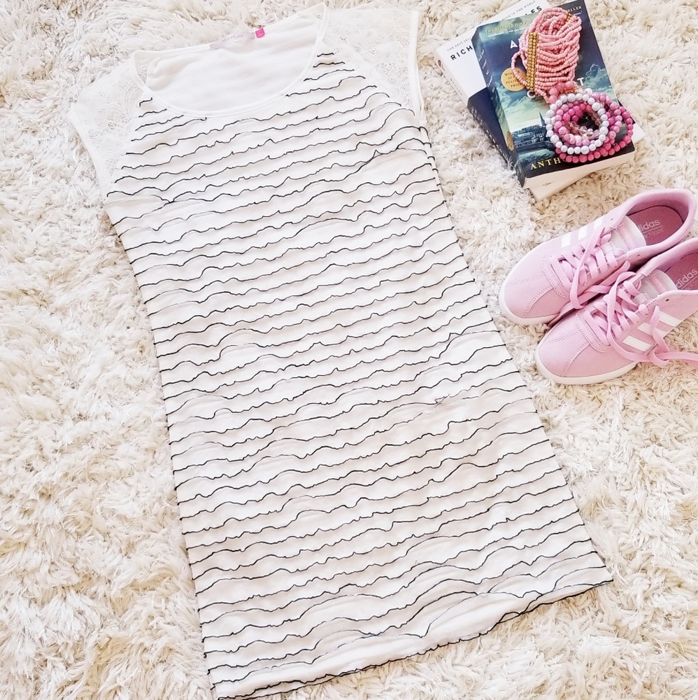 White striped mini dress